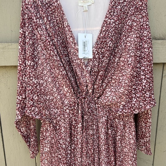NWT Ted Baker Vally Draped Midi Batwing Sleeve Dress Bohemian Cottagecore 12 - Picture 7 of 14